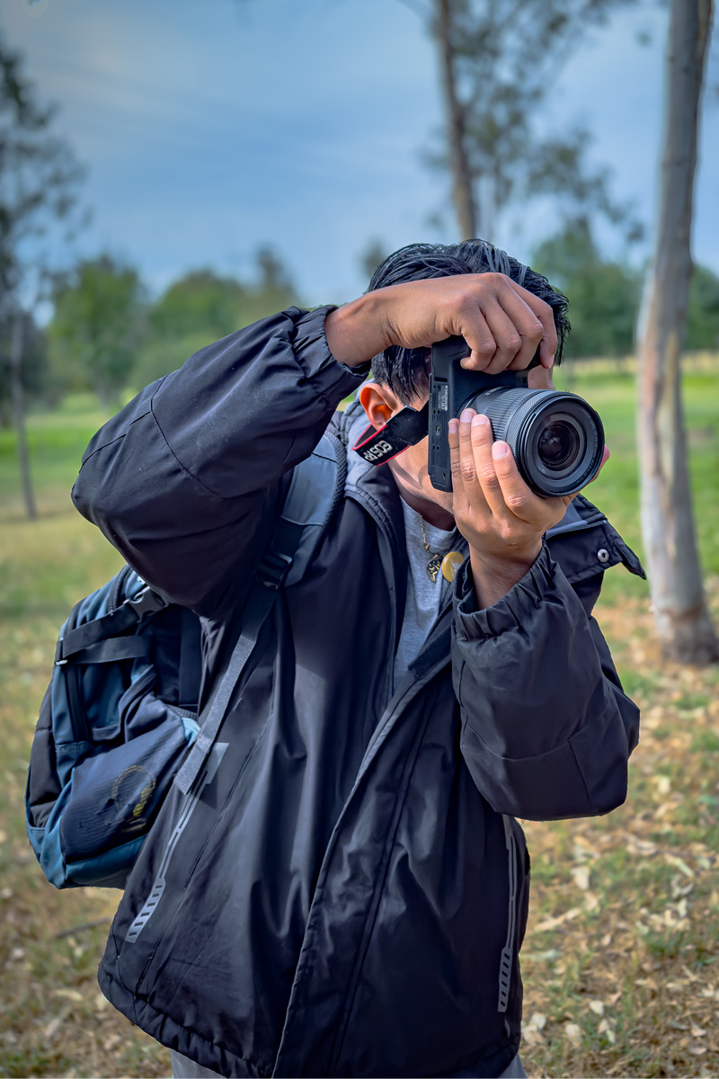 Photographer behind the scenes